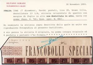 1946 - 20 lire, filigrana ruota, ... 