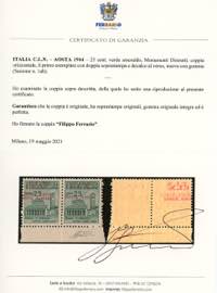 AOSTA 1944 - 25 cent., coppia ... 