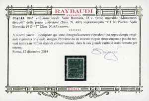 VALLE BORMIDA 1945 - 25 cent. ... 