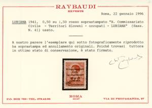 LUBIANA 1941 - 0,50 d. su 1,50 d. ... 