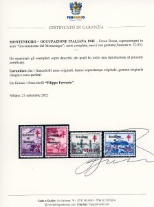 MONTENEGRO 1942 - Croce Rossa, ... 