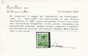 MONTENEGRO 1942 - 1 d., ... 