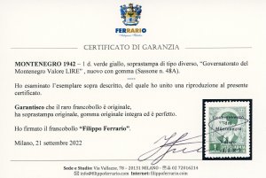 MONTENEGRO 1942 - 1 d., ... 