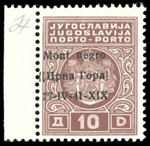 MONTENEGRO SEGNATASSE 1941 -10 d. (5), ... 