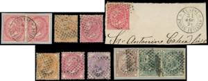 TUNISI 1866/74 - Tre francobolli De La Rue e ... 