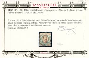 COSTANTINOPOLI 1908 - 20 piastre ... 