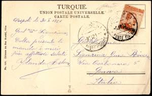 COSTANTINOPOLI 1921 - 4 piastre su 20 cent. ... 