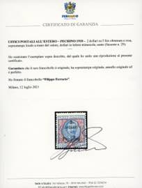 PECHINO 1918 - 2 dollari su 5 lire ... 