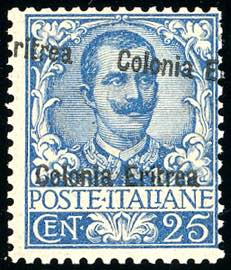 1903 - 25 cent., doppia soprastampa di cui ... 