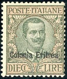 1916 - 10 lire Floreale (40), gomma ... 