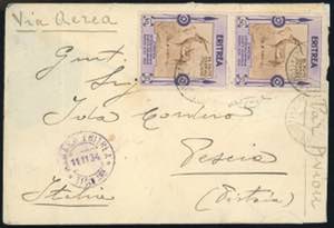 POSTA AEREA 1934 - Arte Coloniale, serie ... 