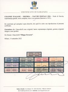 PACCHI POSTALI 1917/24 - Nodo di ... 