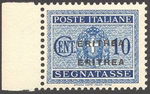 SEGNATASSE 1934 - 10 cent. azzurro, doppia ... 