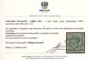 1912 - 5 cent. Leoni, soprastampa ... 