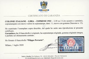 ESPRESSI 1933 - 2,50 su 2 lire ... 