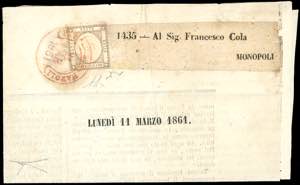 1861 - 1/2 grano bruno grigiastro ... 