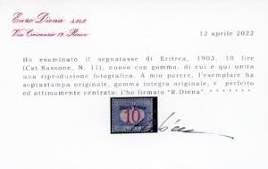 SEGNATASSE 1903 - 10 lire, ... 