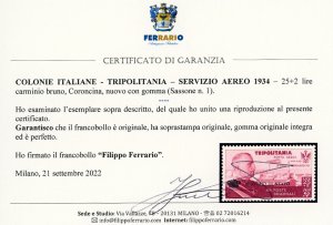 SERVIZIO AEREO 1934 - 25 lire + 2 ... 