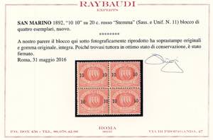 1892 - 10 cent. su 20 cent. (11), ... 