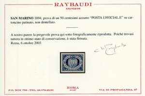 1894 - 50 cent. azzurro Stemma, ... 
