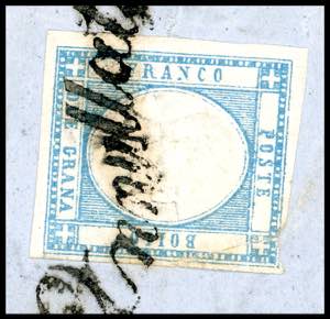 1861 - 2 grana azzurro chiaro ... 