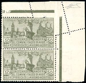 1923 - 50 cent. Bandiera di Arbe (88), ... 