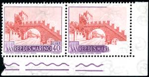 1966 - 40 lire Vedute, coppia orizzontala, ... 