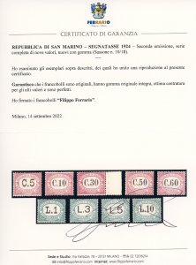 1924 - Colori cambiati, serie ... 