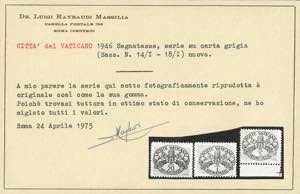 1946 - Carta grigia, righe larghe, ... 