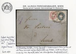AUSTRIA 1865 - 10 kr. azzurro, ... 