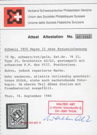 SVIZZERA 1850 - 10 r. Rayon II ... 