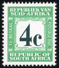 SOUTH AFRICA POSTAGE DUE 1967/71 - 4 cent. ... 