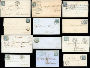 REGNO DITALIA 1865 - Insieme di dodici ... 