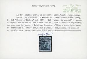 REGNO DITALIA 1916 - 20 cent. su ... 