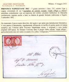 1862 - 5 grana carminio, coppia ... 