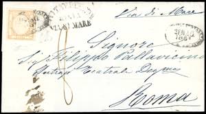 1861 - 10 grana bistro arancio (22d), ... 