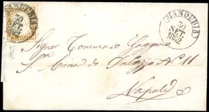 1862 - 10 cent. bruno (1c), bordo di foglio ... 