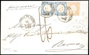 1861 - 10 grana arancio, falso per posta del ... 