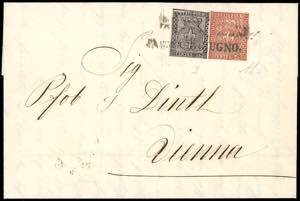 1856 - 15 cent. rosa, 25 cent. bruno rosso ... 