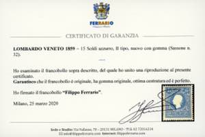 1859 - 15 soldi azzurro, II tipo ... 