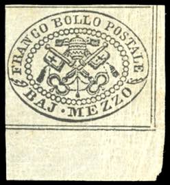 1852 - 1/2 baj grigio (1), angolo di foglio, ... 