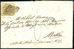 1867 - 4 baj giallo (5A), otto filetti, ... 