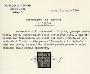 1852 - 5 baj rosa chiaro, STAMPA ... 