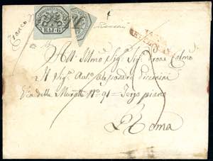 1852 - 6 baj grigio (7a), un esemplare ... 