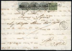 1852 - 6 baj grigio azzurrastro, striscia ... 