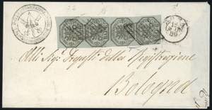1856 - 6 baj grigio verdastro, stampa con ... 