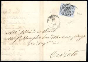 1866 - 6 baj azzurrastro (7Ab), perfetto, su ... 