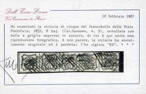 1852 - 8 baj bianco (9), striscia ... 