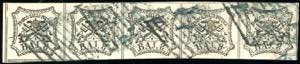 1852 - 8 baj bianco (9), striscia ... 