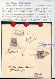 1852 - 8 baj bianco e, al verso, 5 ... 